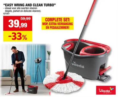 Promotie: Vileda Easy Wring & Clean Turbo met 2 navullingen