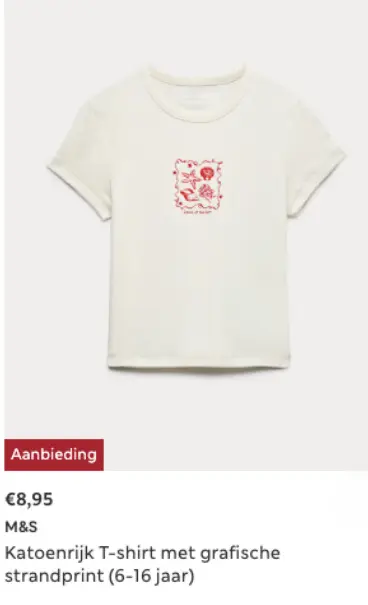 Promotie: Katoenrijk T-shirt met grafische strandprint