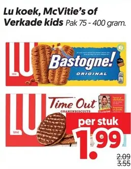 Aanbieding: Lu koek, McVitie's of Verkade kids