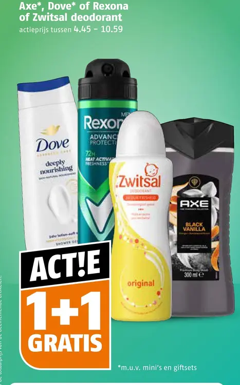 Aanbieding: Axe, Dove, Rexona or Zwitsal deodorant
