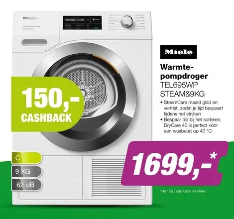 Aanbieding: Miele TEL695 WP 125 Gala Edition Warmtepompdroger