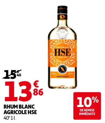 Promotie: Rhum blanc agricole HSE
