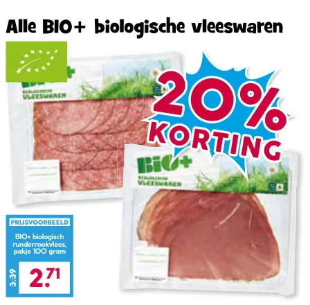 Aanbieding: BIO+ biologische vleeswaren