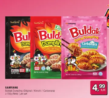 Aanbieding: Buldak Dumpling (Original / Kimchi / Carbonara)