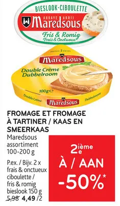 Offre: Fromage et fromage a tartiner / Kaas en smeerkaas