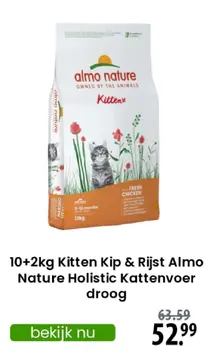 Aanbieding: Kitten Kip & Rijst Almo Nature Holistic Katte