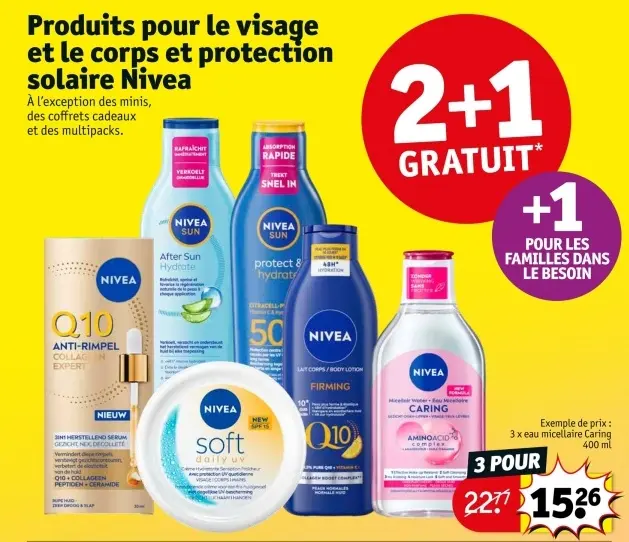 Offre: Produits pour le visage et le corps et protection solaire Nivea