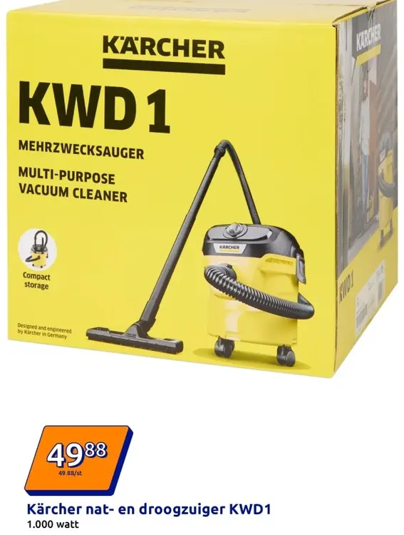 Promotie: Kärcher nat- en droogzuiger KWD1