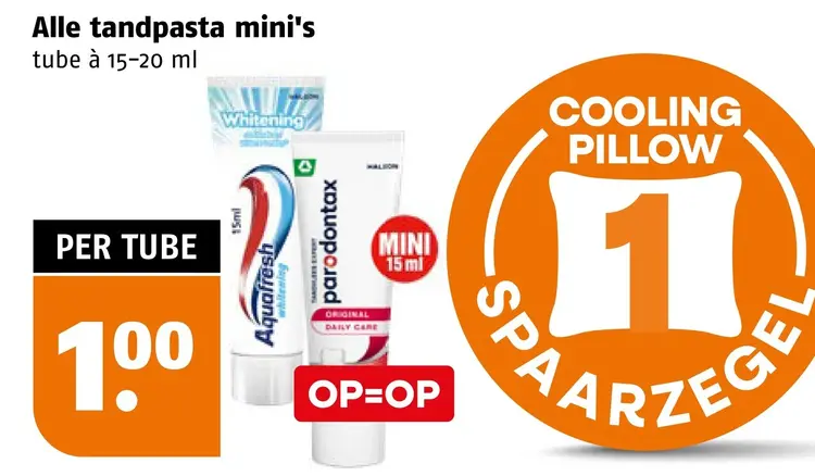 Aanbieding: Tandpasta mini's