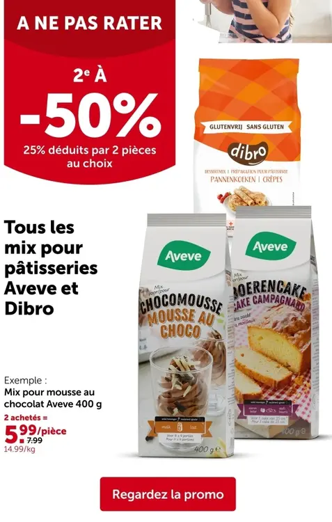 Offre: Mix pour mousse au chocolat Aveve
