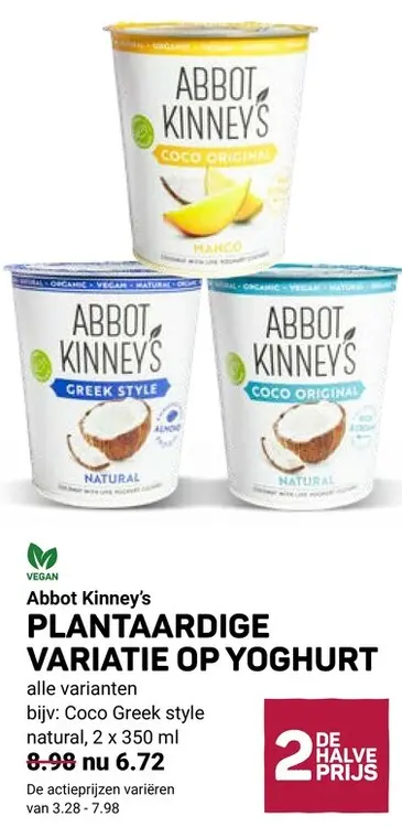 Aanbieding: Abbot Kinney's PLANTAARDIGE VARIATIE OP YOGHU