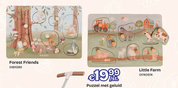 Aanbieding: Little Dutch - Little Farm Geluidenpuzzel FSC