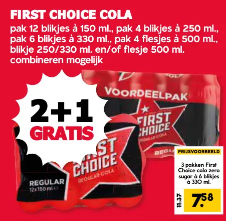 Aanbieding: First choice cola