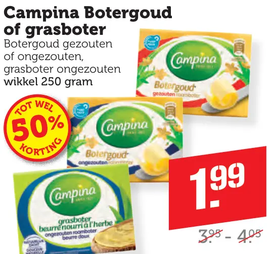 Aanbieding: Botergoud of grasboter