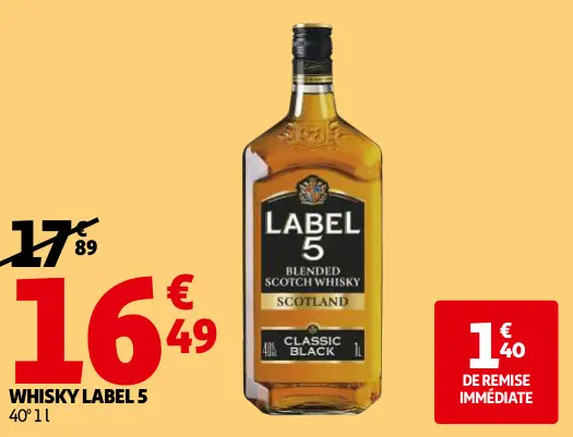 Promotie: Whisky LABEL 5