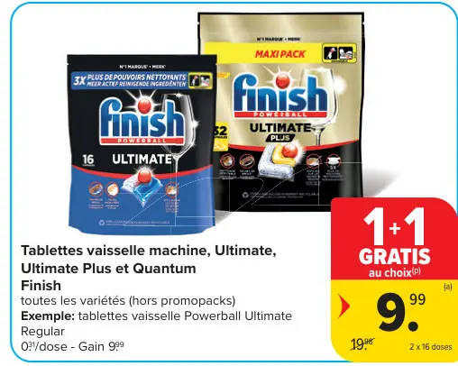 Offre: Tablettes vaisselle machine