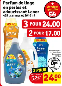 Offre: Parfum de linge en perles et adoucissant Lenor