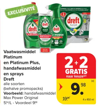 Aanbieding: Vaatwasmiddel Platinum en Platinum Plus, handafwasmiddel