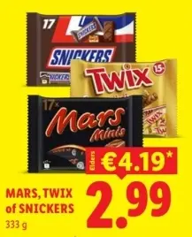 Aanbieding: Mars, Twix en Snickers