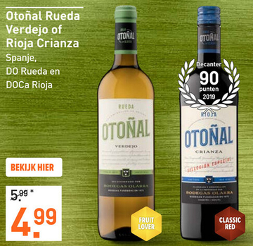 Aanbieding: Otoñal Rueda Verdejo of Rioja Crianza