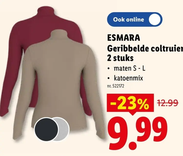 Promotie: Geribbelde coltruien