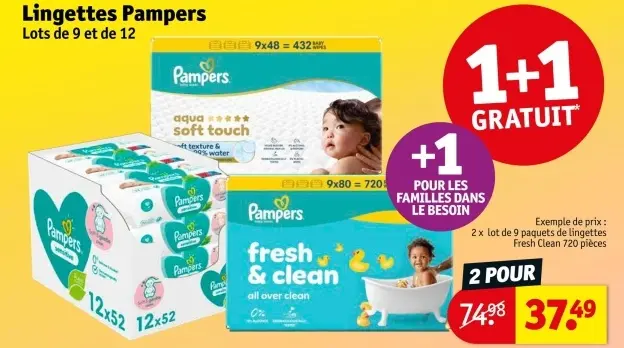 Offre: Lingettes Pampers