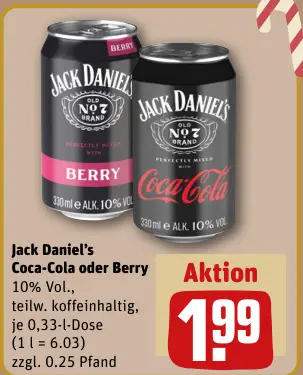 Aanbieding: Jack Daniel's Coca-Cola oder Berry