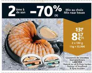 Promotie: Couronne de crevettes / Garnalenkrans