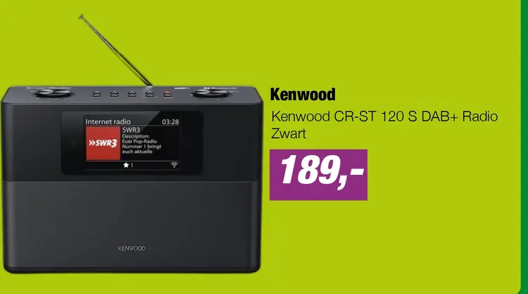 Aanbieding: Kenwood CR-ST 120 S DAB+ Radio Zwart