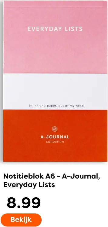 Aanbieding: A-Journal Notitieblok A6 - Everyday Lists