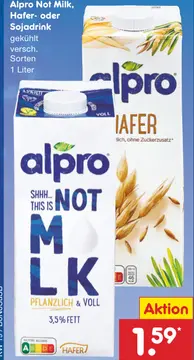 Aanbieding: Alpro Not Milk, Hafer- oder Sojadrink
