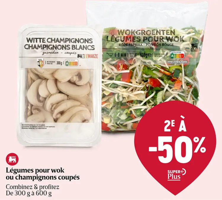 Offre: Légumes pour wok ou champignons coupés