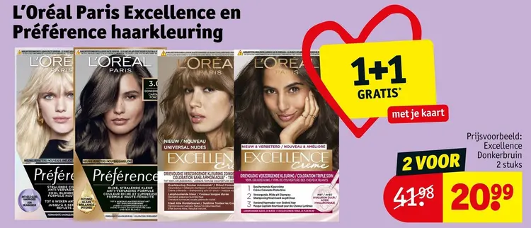 Aanbieding: Excellence en Préférence haarkleuring