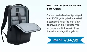 Aanbieding: DELL Pro 14-16 Plus EcoLoop Slim rugzak