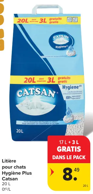 Offre: Litière pour chats Hygiène Plus