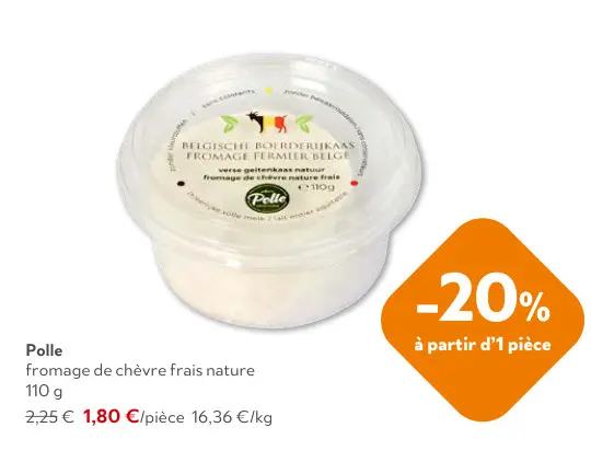 Offre: Polle fromage de chèvre frais nature