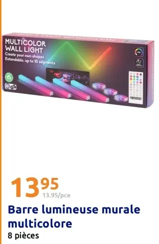 Offre: Barre lumineuse murale multicolore