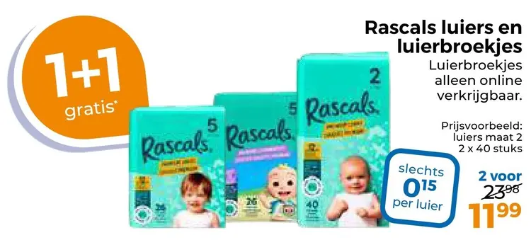 Aanbieding: Rascals luiers en luierbroekjes