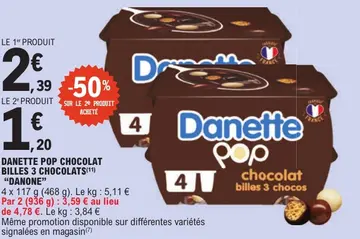 Aanbieding: DANETTE POP CHOCOLAT BILLES 3 CHOCOLATS