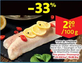 Offre: Filets de cabillaud Kabeljauwfilets