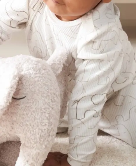 Aanbieding: Geribde pyjama met olifantenprint