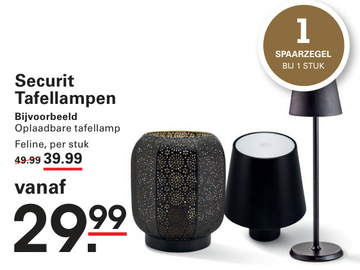 Aanbieding: Securit Tafellampen