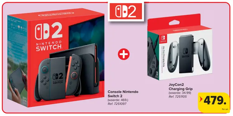 Promotie: Console Nintendo Switch 2 + JoyCon2 Charging Grip