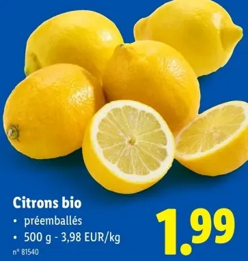 Offre: Citrons bio