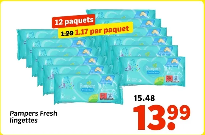 Offre: Pampers Fresh lingettes