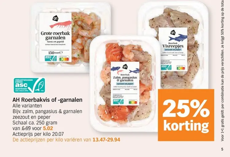 Promotie: AH Roerbakvis of -garnalen
