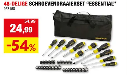 Promotie: Stanley STHT0-70887 Essential schroevendraaierset 48-delig