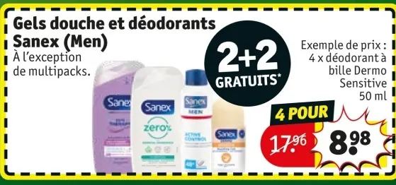 Offre: Gels douche et deodorants Sanex (Men)