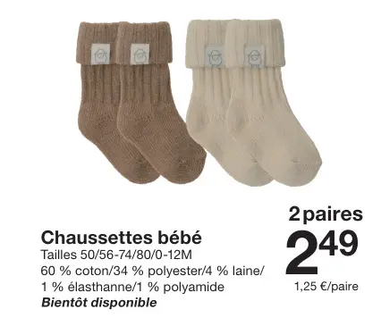 Offre: Chaussettes bébé