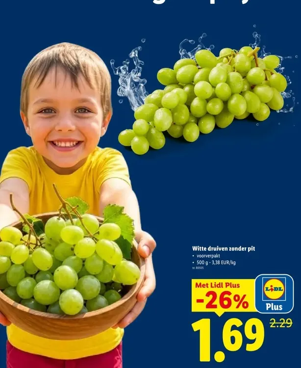 Promotie: Witte druiven zonder pit